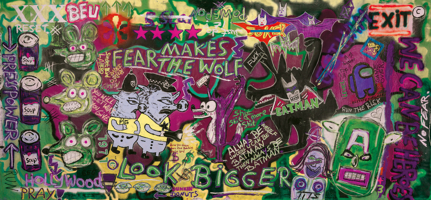 Fear makes the wolf 100cm x 75cm