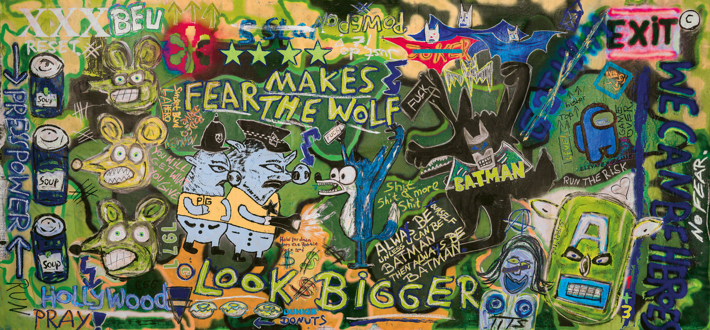 Fear makes the wolf 100cm x 75cm