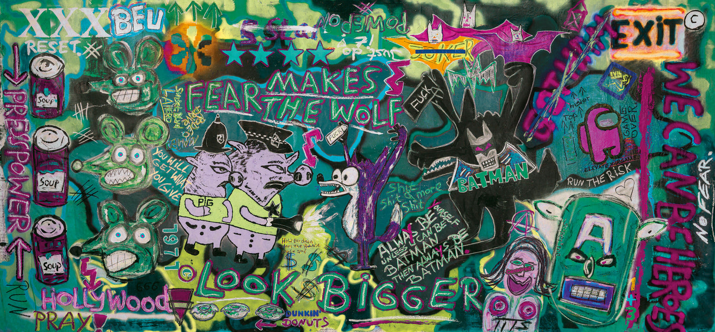 Fear makes the wolf 100cm x 75cm