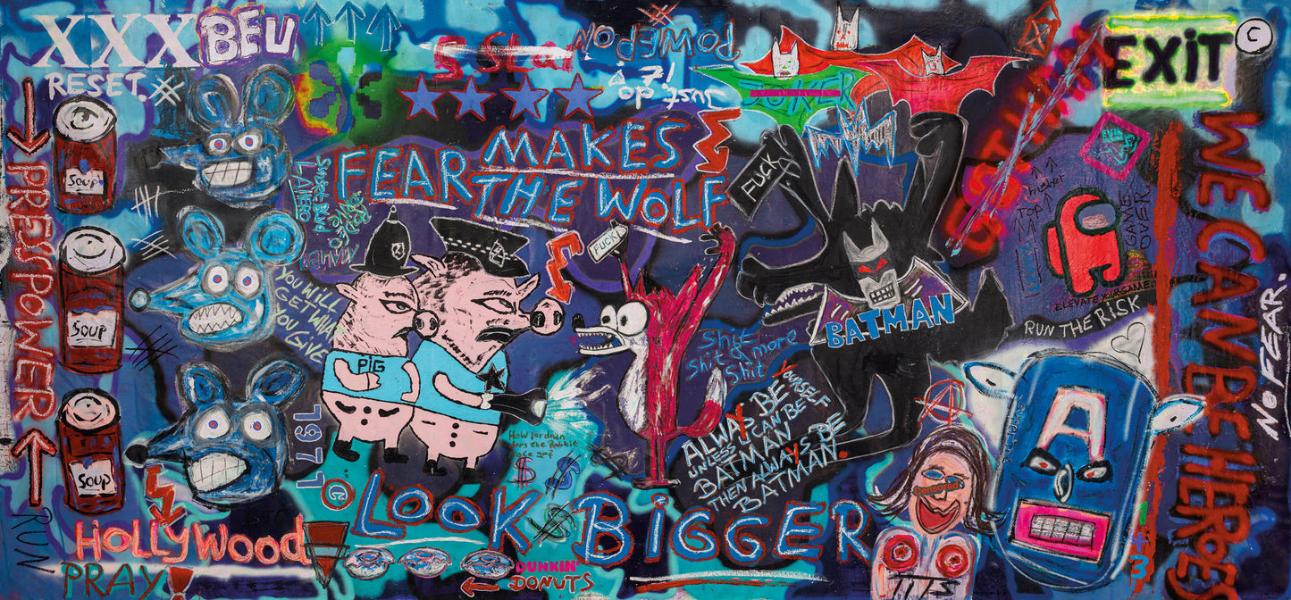 Fear makes the wolf 100cm x 75cm