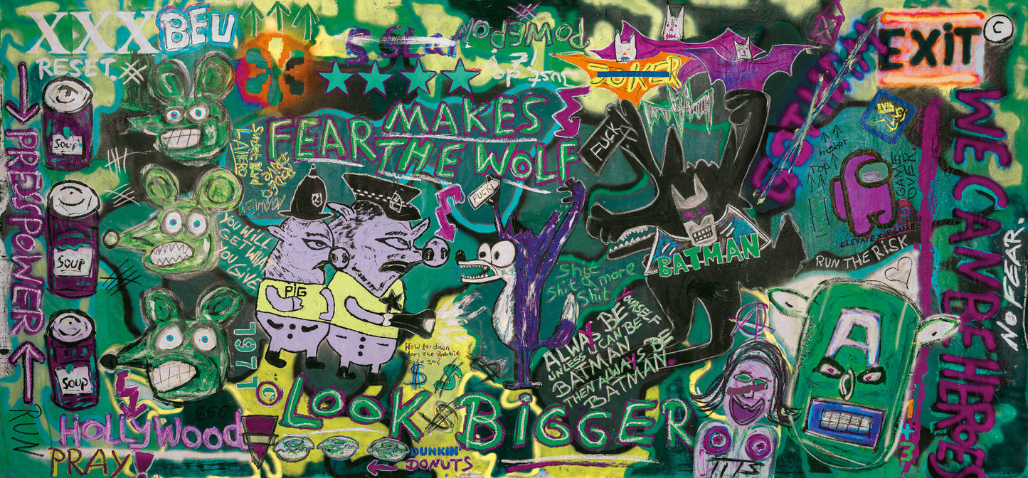 Fear makes the wolf 100cm x 75cm