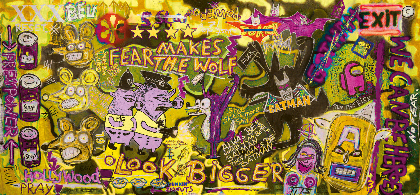 Fear makes the wolf 100cm x 75cm