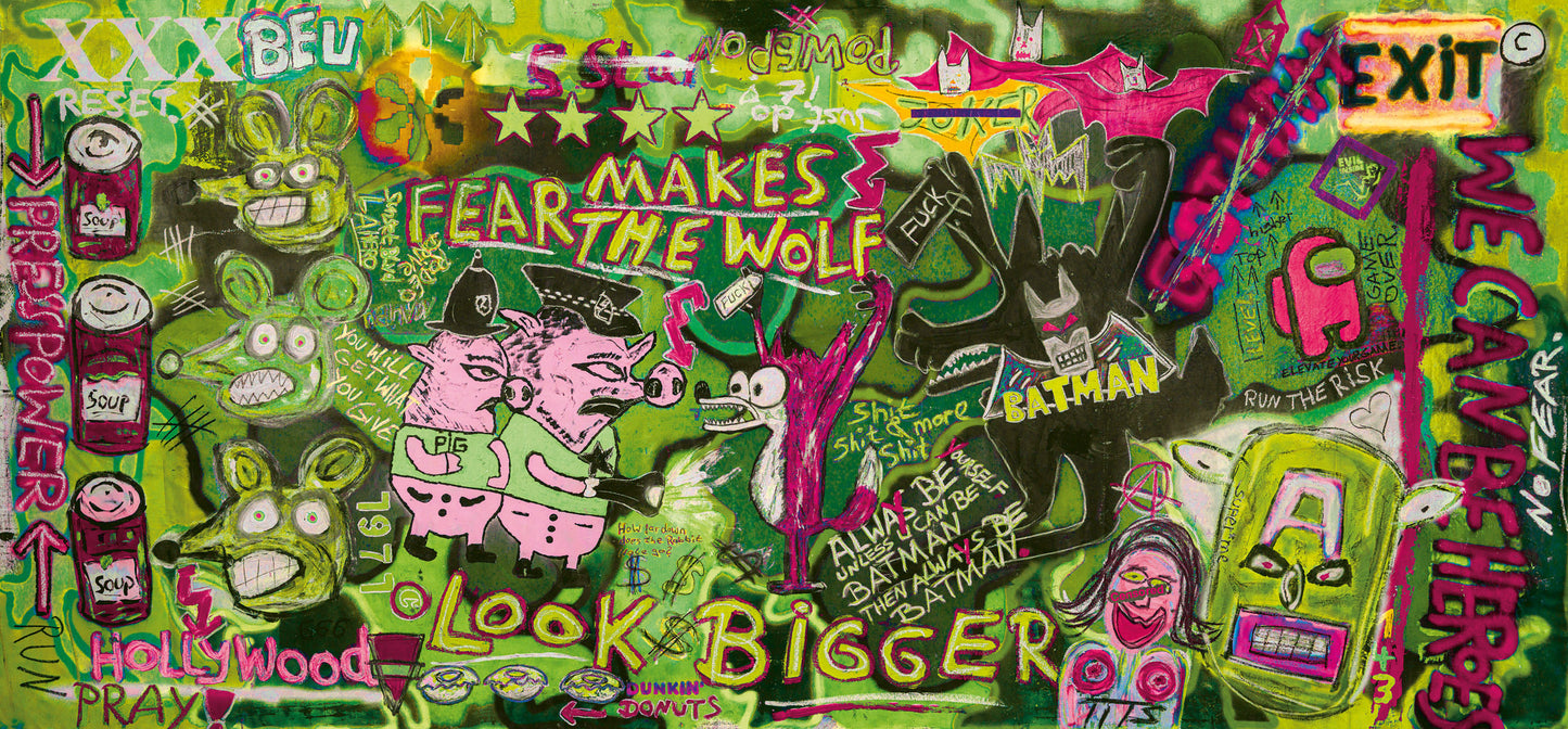 Fear makes the wolf 100cm x 75cm