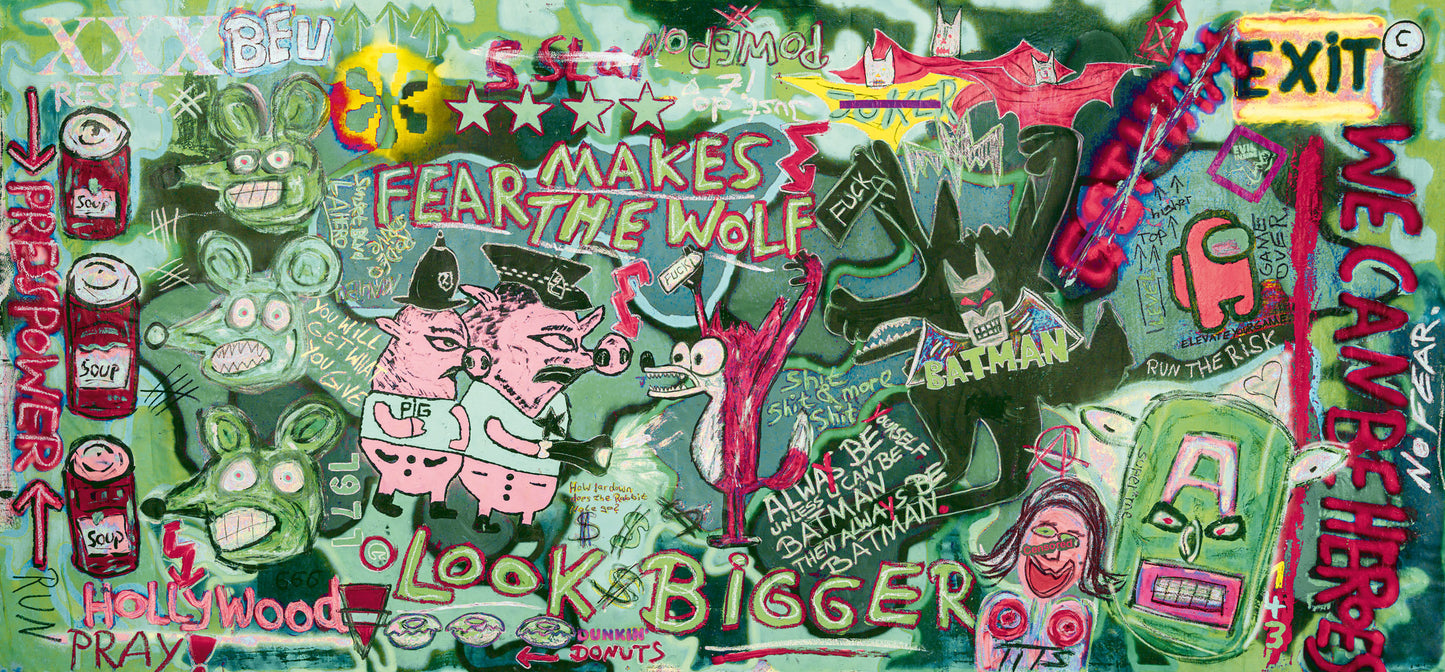 Fear makes the wolf 100cm x 75cm