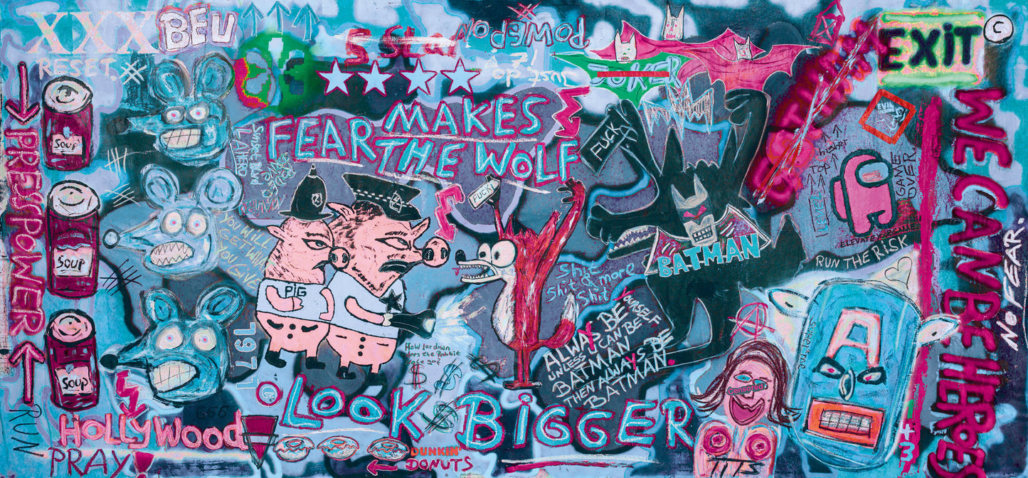 Fear makes the wolf 100cm x 75cm