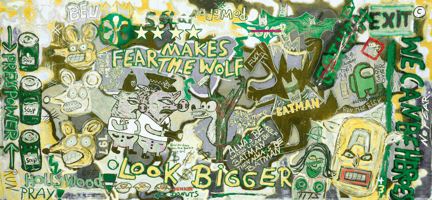 Fear makes the wolf 100cm x 75cm