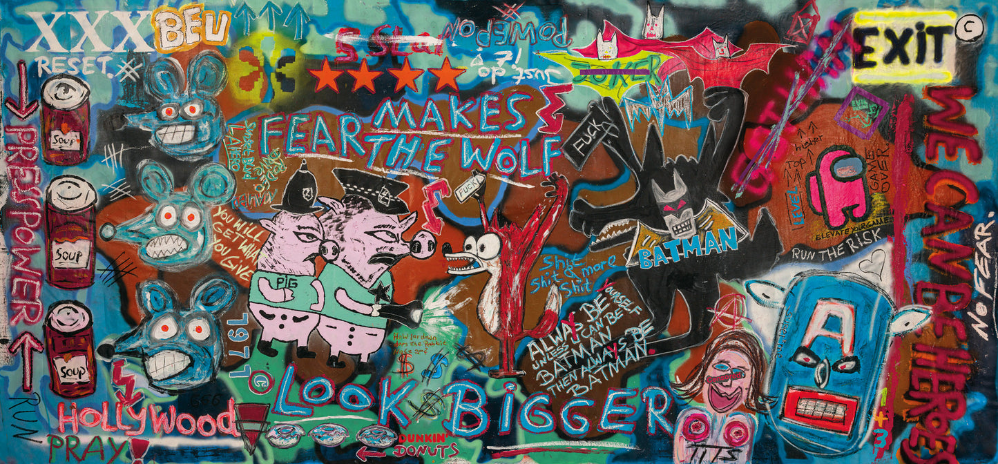 Fear makes the wolf 100cm x 75cm