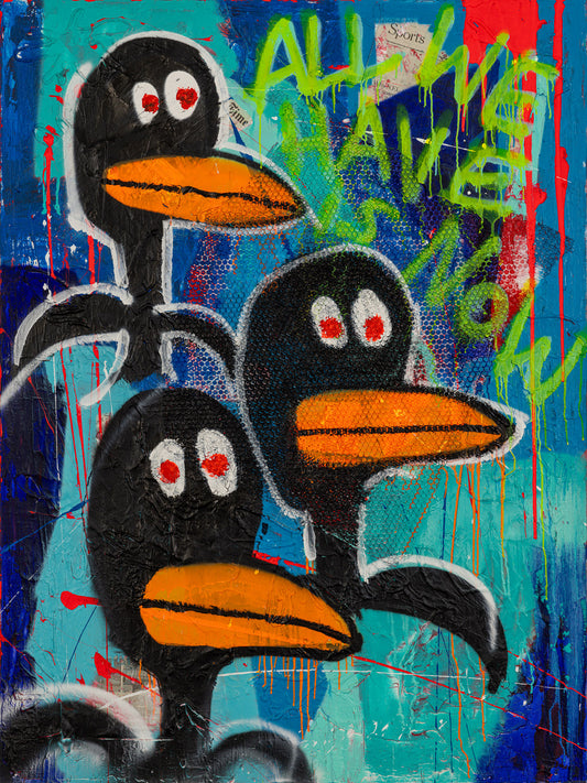 3 Pinguine 80cm x 99cm