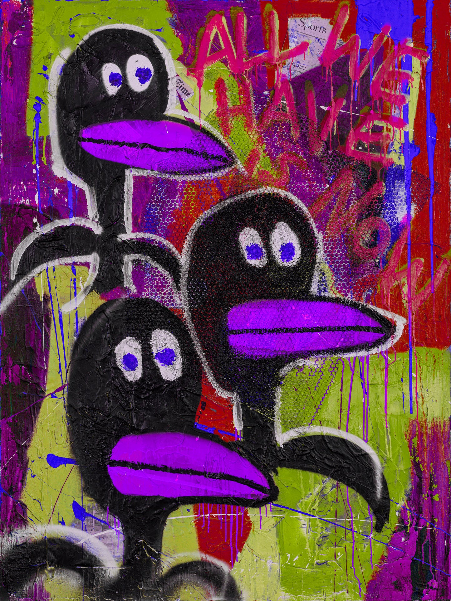 3 Pinguine 80cm x 99cm