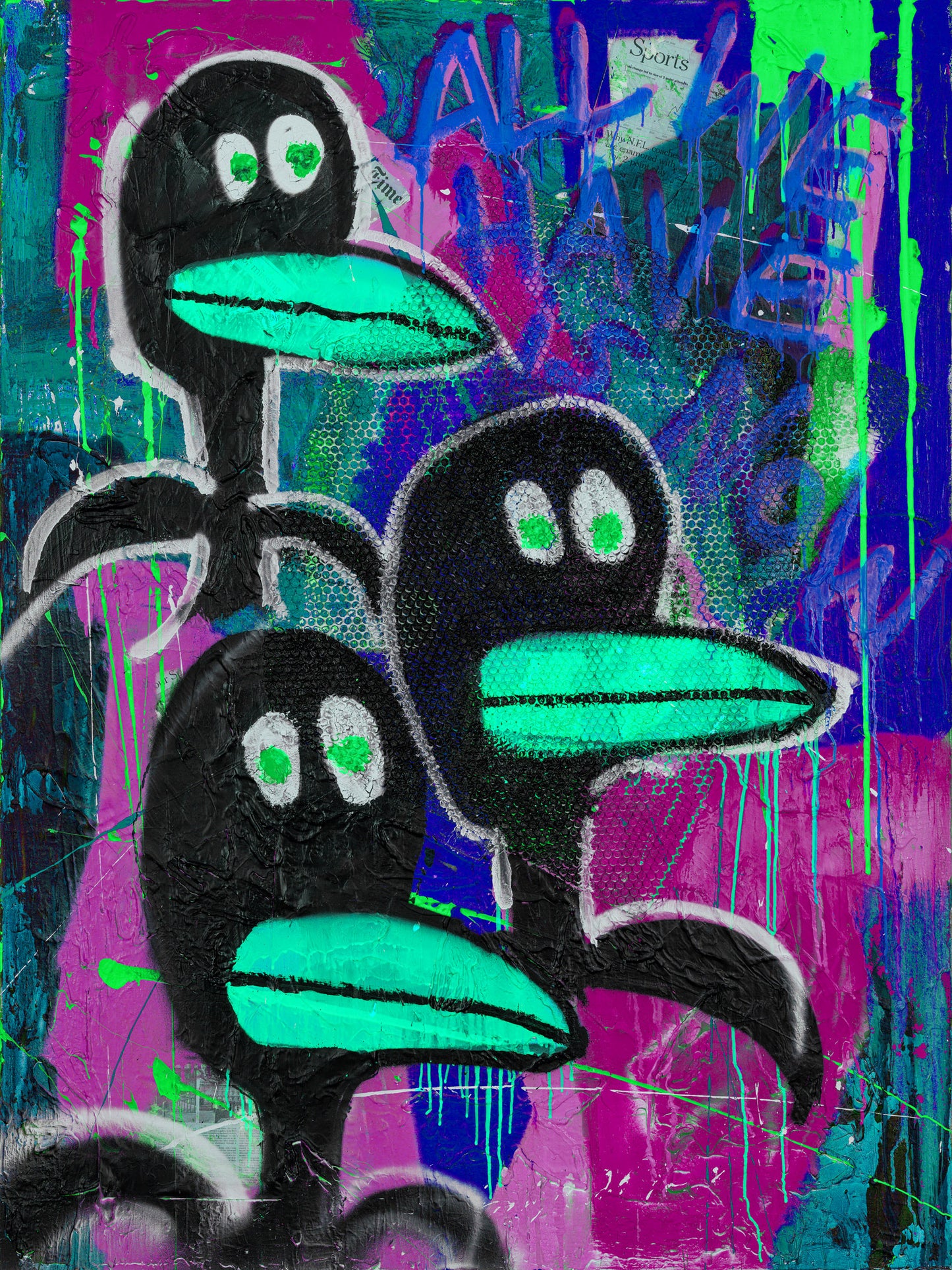 3 Pinguine 80cm x 99cm