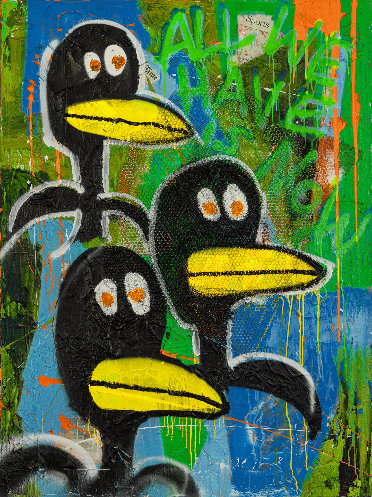 3 Pinguine 80cm x 99cm