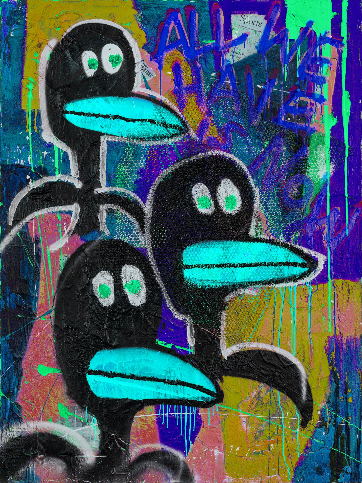 3 Pinguine 80cm x 99cm