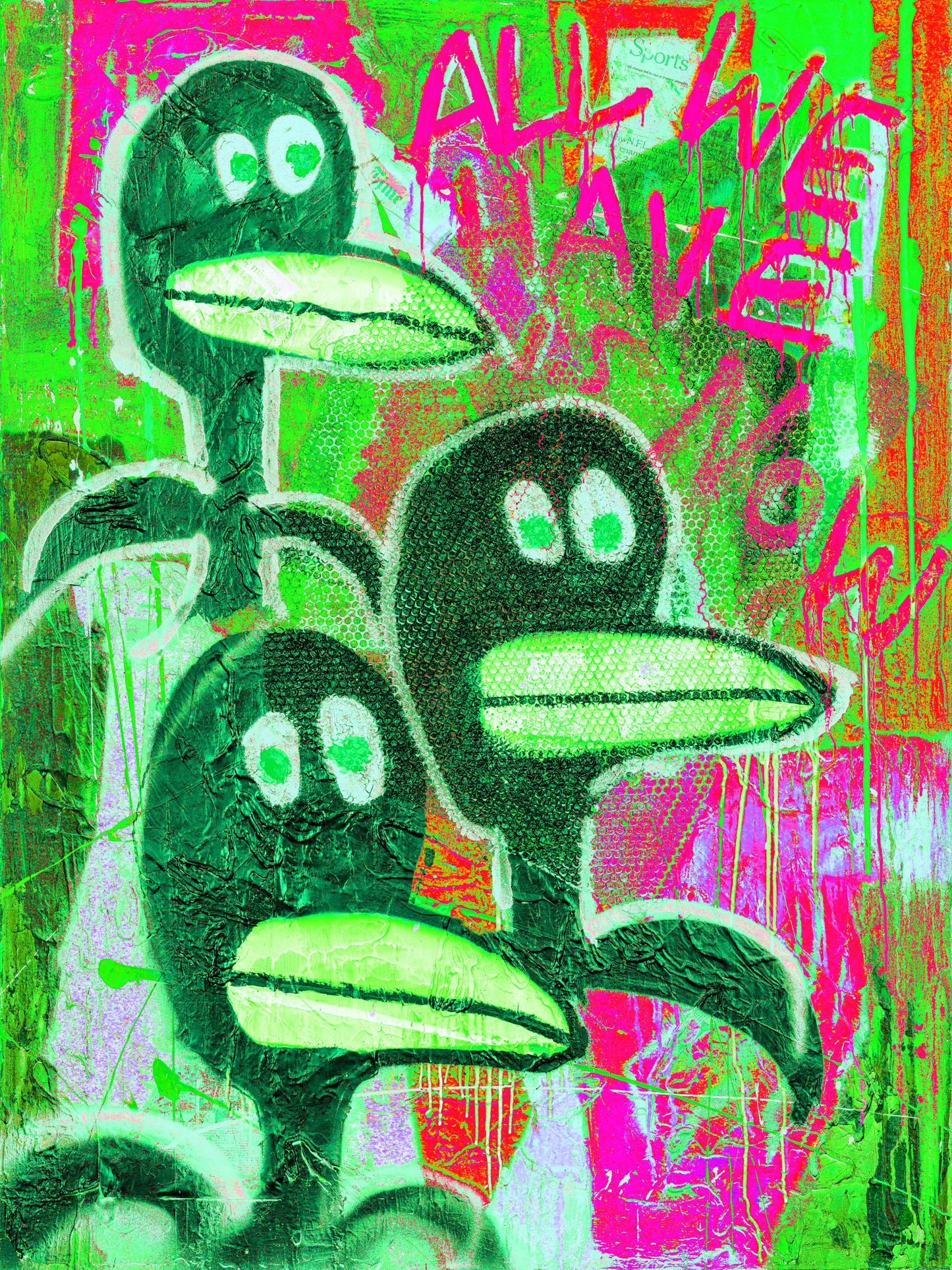 3 Pinguine 80cm x 99cm