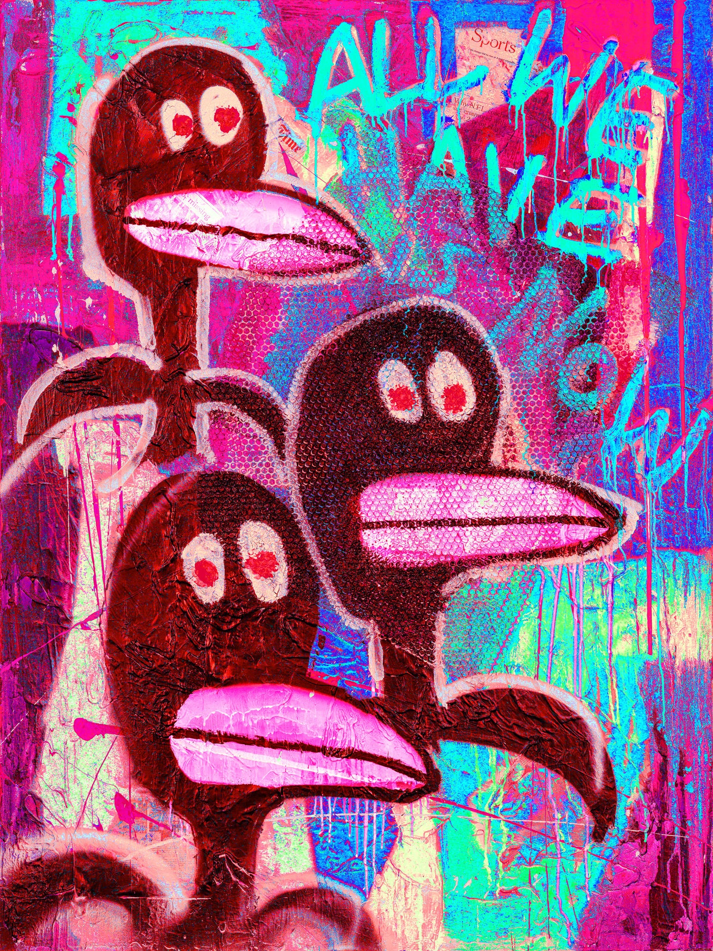 3 Pinguine 80cm x 99cm