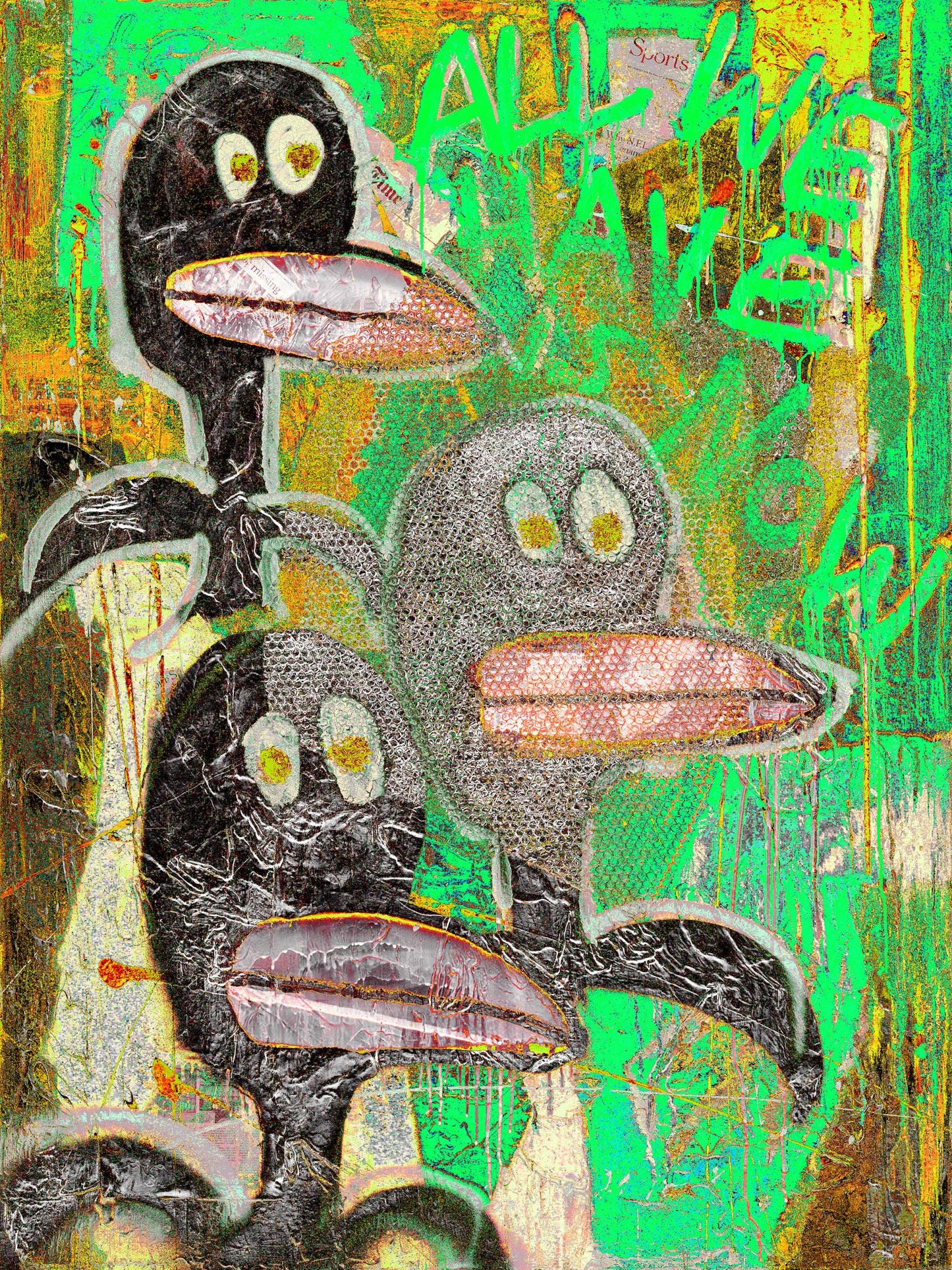 3 Pinguine 80cm x 99cm