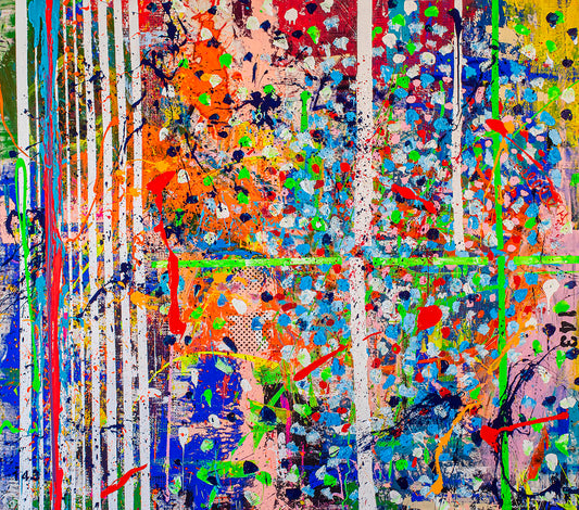 „Stripes & Points" 300x290 cm